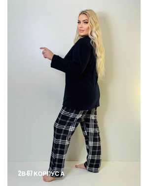 ПИЖАМА С НАЧЁСОМ В РАЗМЕР ТКАНЬ ХЛОПОК