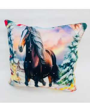 ДЕКОРАТИВНАЯ ПОДУШКА ЛОШАДЬ 45-45 СМ МАТЕРИАЛ: ПЛЮШЕВЫЙ