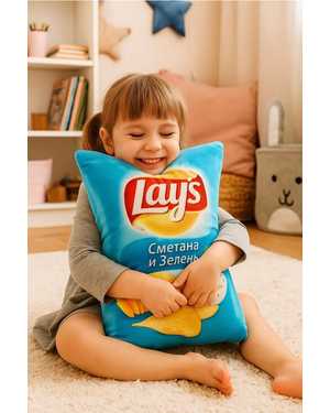 ДЕКОРАТИВНАЯ ПОДУШКА ЧИПСЫ 35-45 СМ МАТЕРИАЛ: ПЛЮШЕВЫЙ