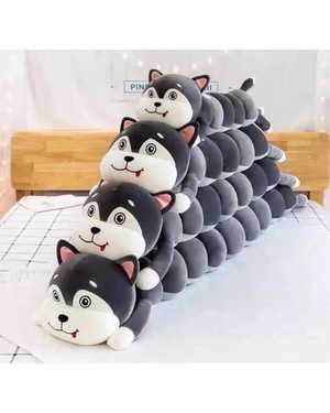 ХАСКИ СЕРЫЙ БАТОН ОБНИМАШКА 110 СМ МАТЕРИАЛ: ПЛЮШЕВЫЙ