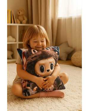 ПОДУШКА ДЕКОРАТИВНАЯ ЛАБУБУ 40-40 СМ МАТЕРИАЛ: ПЛЮШЕВЫЙ