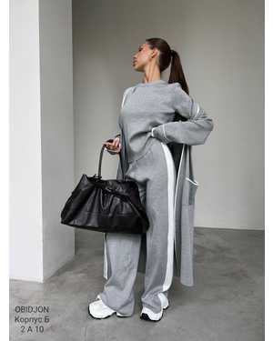 ЖЕНСКИЙ КОСТЮМ ТРОЙКА ТКАНЬ ВЯЗАННАЯ ТКАНЬ