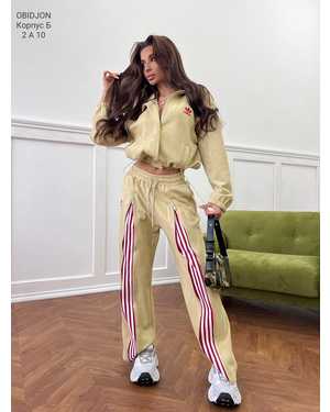 ЖЕНСКИЙ КОСТЮМ ТКАНЬ ЗАМША, СЕТОЧНАЯ ПОДКЛАДКА