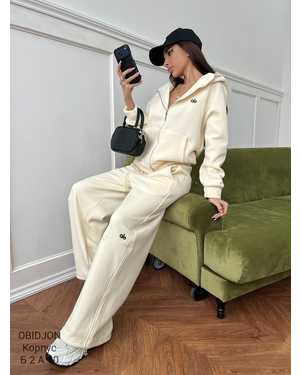 ЖЕНСКИЙ КОСТЮМ ТКАНЬ УТЕПЛЁННЫЙ С НАЧЕСОМ