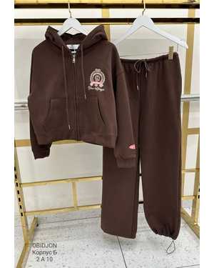 ЖЕНСКИЙ КОСТЮМ ТКАНЬ УТЕПЛЁННЫЙ С НАЧЕСОМ