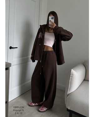 ЖЕНСКИЙ КОСТЮМ ТКАНЬ УТЕПЛЁННЫЙ С НАЧЕСОМ