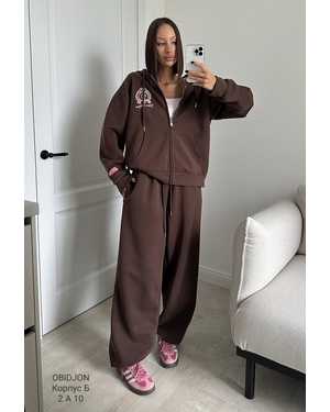 ЖЕНСКИЙ КОСТЮМ ТКАНЬ УТЕПЛЁННЫЙ С НАЧЕСОМ