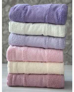 Полотенце махровое. Размер 70/140 см в упаковке 6 шт разные цвета