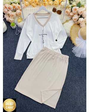 ЖЕНСКИЙ КОСТЮМ ДВОЙКА ТКАНЬ ЛАПША