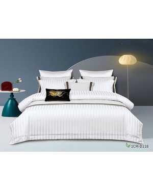 Комплект постельного белья с готовым одеялом ткань страйп Сатин(возможно замена на похожее)