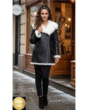 ДУБЛЁНКА ТКАНЬ КОЖА С НАТУРАЛЬНЫМ БАРАШКОМ