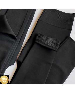 ЛЕГИНСЫ ТКАНЬ УТЕПЛЁННЫЕ С МЕХОМ