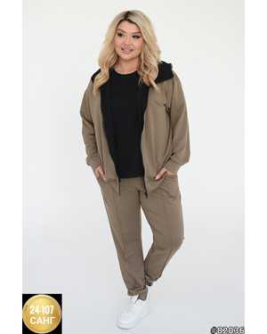 ЖЕНСКИЙ КОСТЮМ ТРОЙКА ТКАНЬ ФЛИС С НАЧЕСОМ