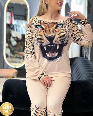 ЖЕНСКИЙ КОСТЮМ ДВОЙКА ТКАНЬ ТРИКОТАЖ С СУБЛИМАЦИЯ