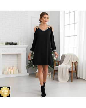 ПЛАТЬЕ ТКАНЬ КРЕП/РУКАВА КРЕП ШИФОН