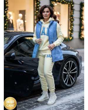 ЖЕНСКИЙ КОСТЮМ ТРОЙКА В РАЗМЕР ТКАНЬ ТРЕХНИТКА НА ФЛИСЕ + БОЛОНЬ