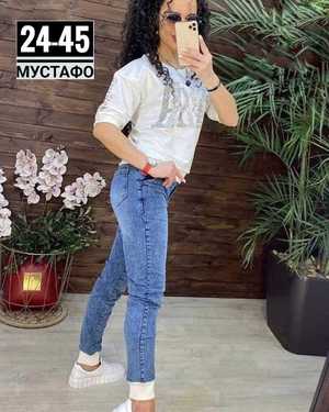 ЖЕНСКИЙ КОСТЮМ ДВОЙКА ТКАНЬ ТРИКОТАЖ + ДЖИНСА