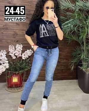 ЖЕНСКИЙ КОСТЮМ ДВОЙКА ТКАНЬ ТРИКОТАЖ + ДЖИНСА