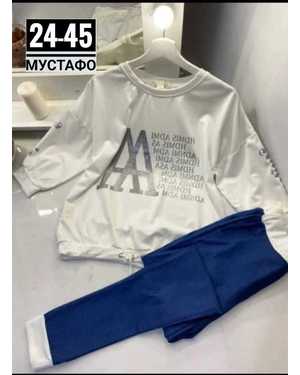 ЖЕНСКИЙ КОСТЮМ ДВОЙКА ТКАНЬ ТРИКОТАЖ + ДЖИНСА