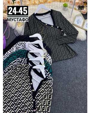 КОФТОЧКА ТКАНЬ ТРИКОТАЖ+РУБЧИК