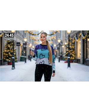 СВИТЕР ТКАНЬ КАШЕМИР ЛАПША