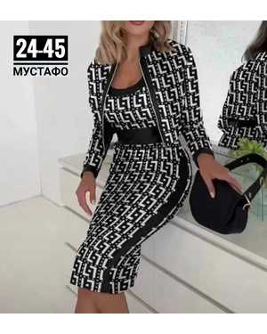 ЖЕНСКИЙ КОСТЮМ ДВОЙКА ТКАНЬ ТРИКОТАЖ