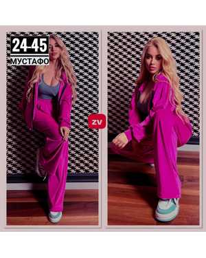 ЖЕНСКИЙ КОСТЮМ ДВОЙКА ТКАНЬ ЛОМАНЫЙ ВЕЛЮР