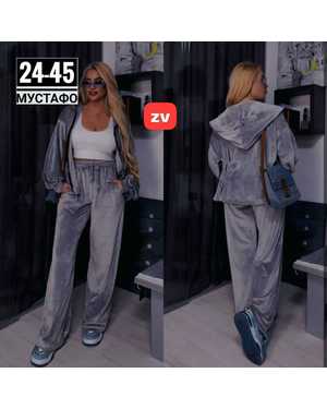 ЖЕНСКИЙ КОСТЮМ ДВОЙКА ТКАНЬ ЛОМАНЫЙ ВЕЛЮР