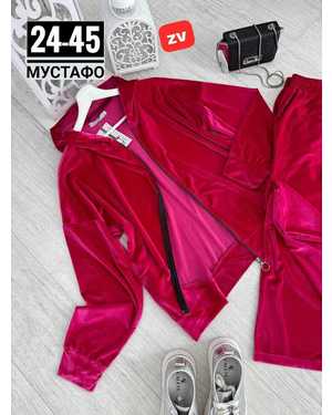 ЖЕНСКИЙ КОСТЮМ ДВОЙКА ТКАНЬ ЛОМАНЫЙ ВЕЛЮР