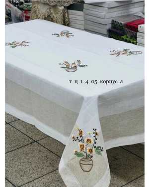 Скатерть лён с вышивкой Размер 100 на 150см