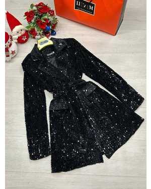 ПЛАТЬЕ-ПИДЖАК ТКАНЬ ПАЙЕТКИ НА БАРХАТЕ