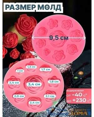 Молд силиконовый кондитерский КРУГОВОРОТ РОЗ