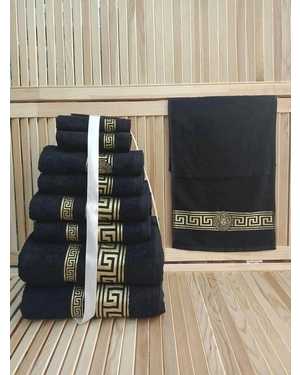 Комплект из восьми полотенец VERSACE Материал: Махра Состав: 100% хлопок Плотность: 400г/м2 Размер: 70*130 СМ- 2 шт, 50*80 СМ- 2 шт, 30*60 СМ - 2 шт, 30*30 СМ - 2 шт