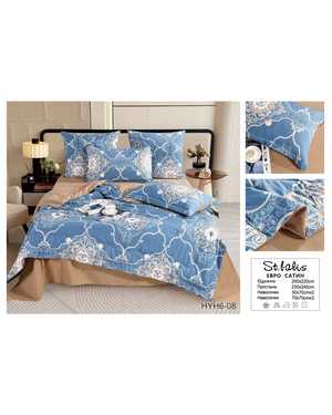 Комплект постельного белья с готовым одеялом от фирмы St.Balis. Вид ткани: Сатин Хлопок Наполнитель одеяло: 100% шелк Тусса Плотность одеяло: 300г/м(возможно замена на похожее)