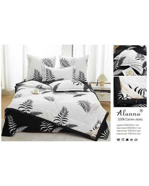 Комплект постельного белья с готовым одеялом. качество ткани: сатин плотность 150г/м2 наполнитель одеяло: 15% шелк, 85% микрогель(возможно замена на похожее)