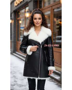 ДУБЛЁНКА ТКАНЬ КОЖА С НАТУРАЛЬНЫМ БАРАШКОМ