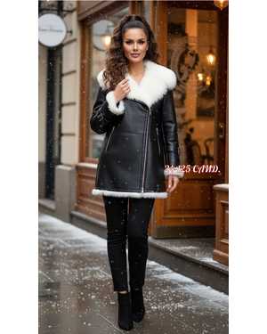 ДУБЛЁНКА ТКАНЬ КОЖА С НАТУРАЛЬНЫМ БАРАШКОМ