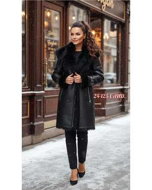 ДУБЛЁНКА ТКАНЬ КОЖА С НАТУРАЛЬНЫМ БАРАШКОМ