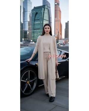 ЖЕНСКИЙ КОСТЮМ ТРОЙКА ТКАНЬ КАШЕМИРОВЫЙ ЛАПША