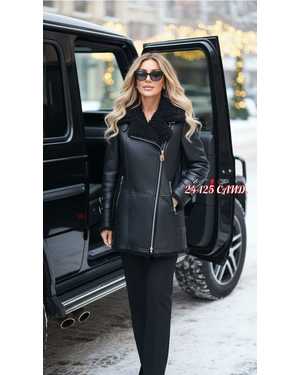 ДУБЛЁНКА ТКАНЬ КОЖА С НАТУРАЛЬНЫМ МЕХОМ