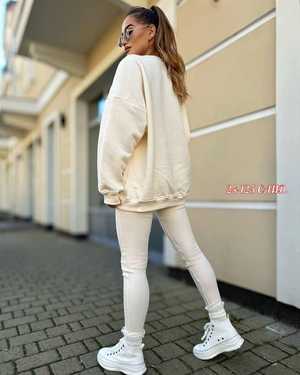 ЖЕНСКИЙ КОСТЮМ ТКАНЬ ТРЕХНИТКА НА ФЛИСЕ, КАШЕМИРОВАЯ ЛАПША