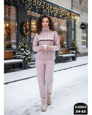 ЖЕНСКИЙ КОСТЮМ ДВОЙКА ТКАНЬ ВЯЗКА