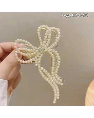 Краб для волос ‘’Бант’’ со стразами с жемчугом