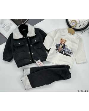 ДЕТСКИЙ КОСТЮМ ТРОЙКА ТКАНЬ ВЕЛЬВЕТ ( ВНУТРИ НАЧЕС )