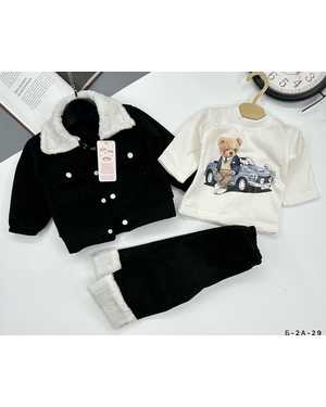 ДЕТСКИЙ КОСТЮМ ТРОЙКА ТКАНЬ ВЕЛЬВЕТ ( ВНУТРИ НАЧЕС )