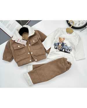 ДЕТСКИЙ КОСТЮМ ТРОЙКА ТКАНЬ ВЕЛЬВЕТ ( ВНУТРИ НАЧЕС )