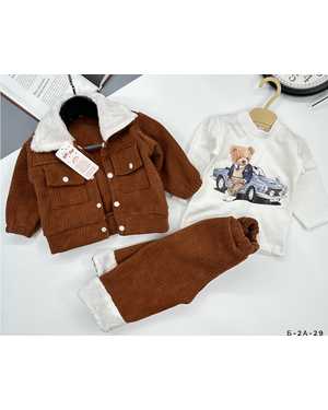 ДЕТСКИЙ КОСТЮМ ТРОЙКА ТКАНЬ ВЕЛЬВЕТ ( ВНУТРИ НАЧЕС )