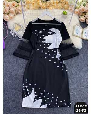 ПЛАТЬЕ ТКАНЬ ТРИКОТАЖ+СУМБУЛИМА