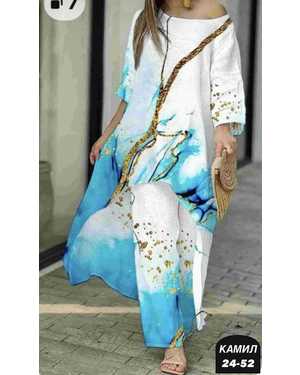 ЖЕНСКИЙ КОСТЮМ ДВОЙКА ТКАНЬ СИНГАПУР + СУБЛИМАЦИЯ