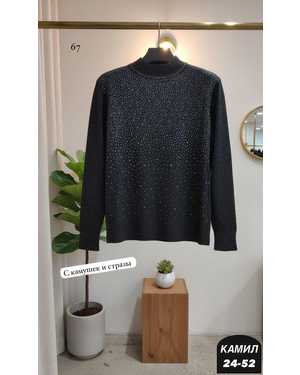 СВИТЕР ТКАНЬ КИТАЙ ЛЮРЕКС С КАМУШЕК И СТРАЗЫ